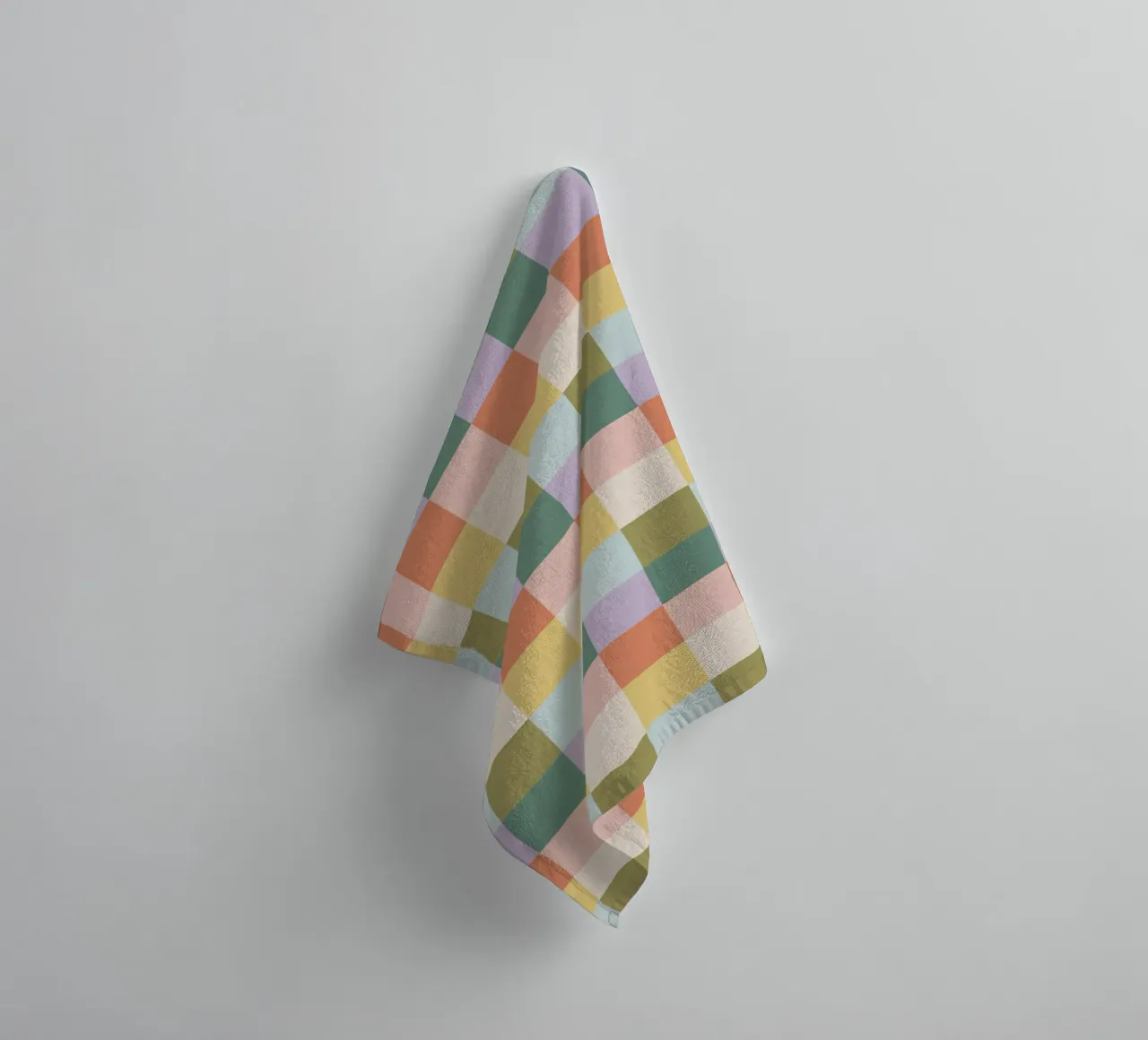 Multi-colored groovy checkered pattern towel by Altruist Studio