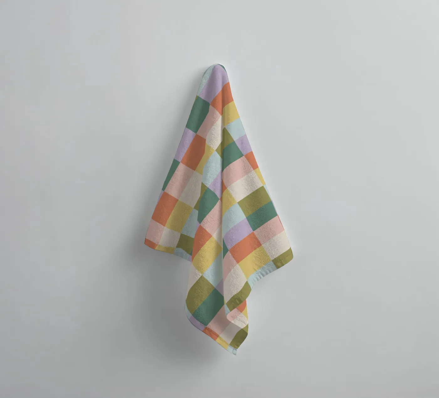 Multi-colored groovy checkered pattern towel by Altruist Studio