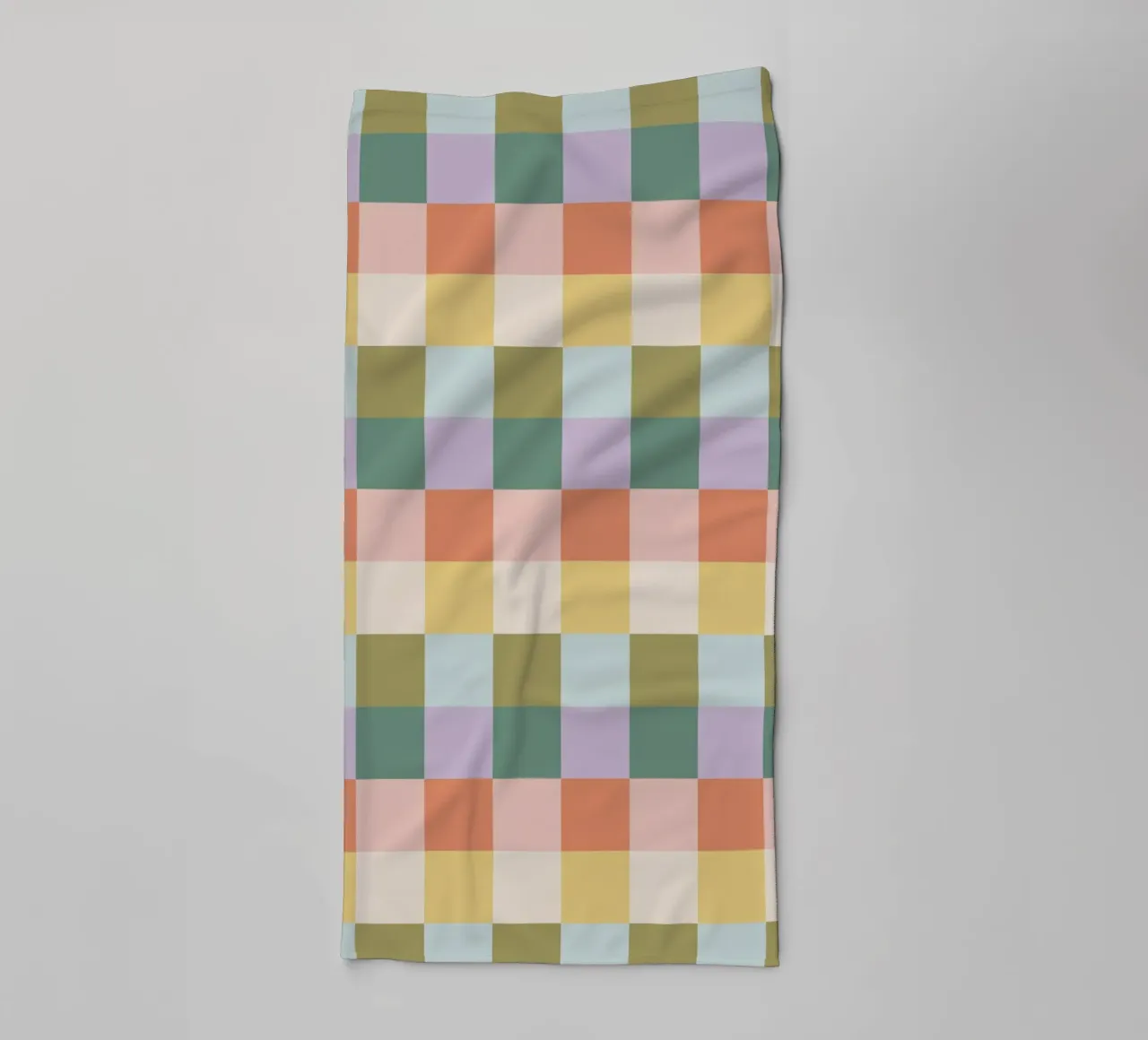 Multi-colored groovy checkered pattern towel by Altruist Studio