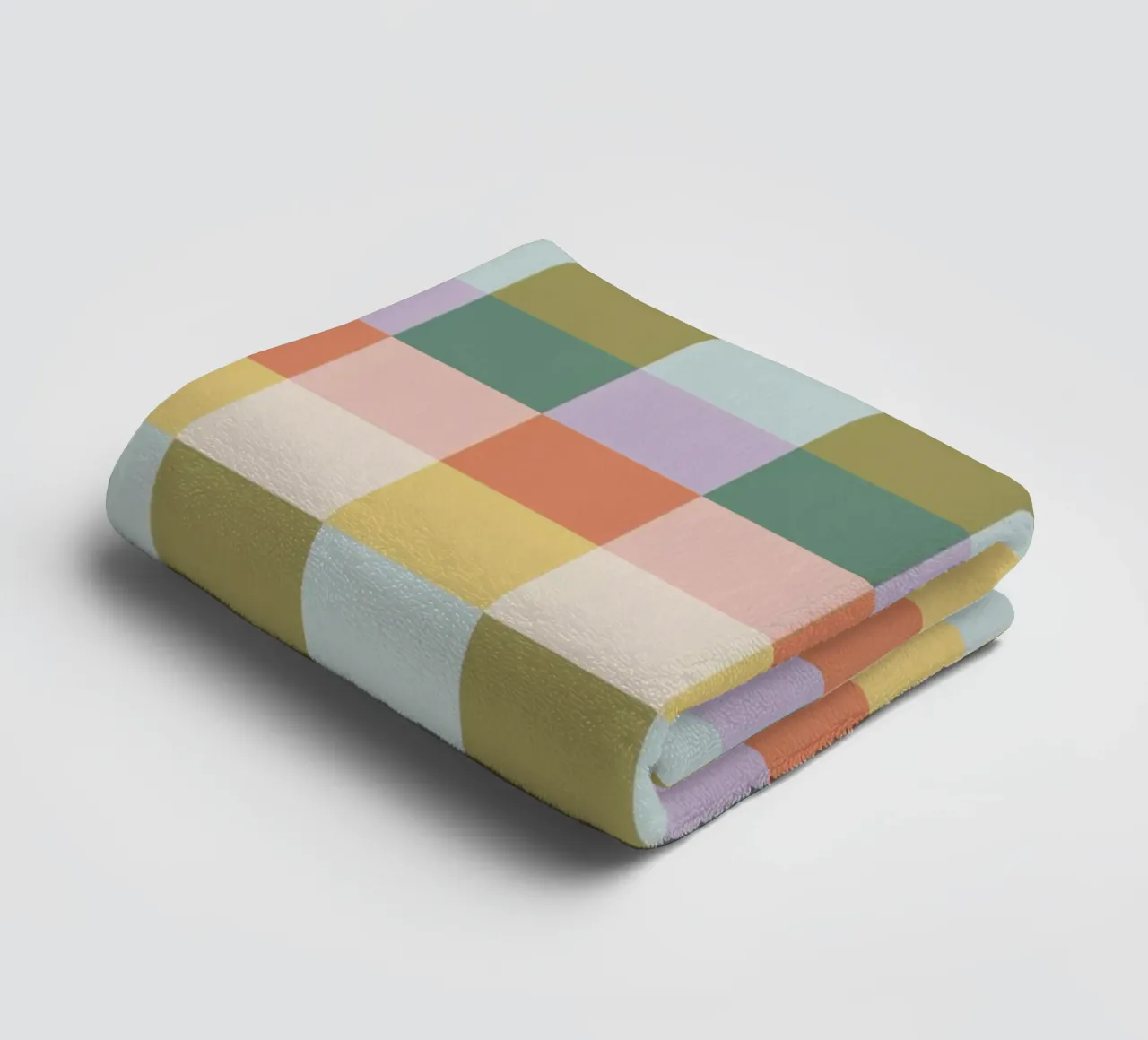 Multi-colored groovy checkered pattern towel by Altruist Studio