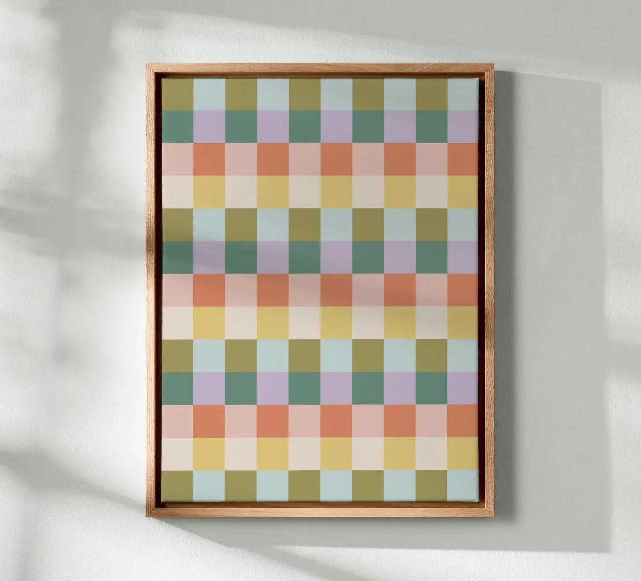 Multi-colored groovy checkered pattern canvas by Altruist Studio