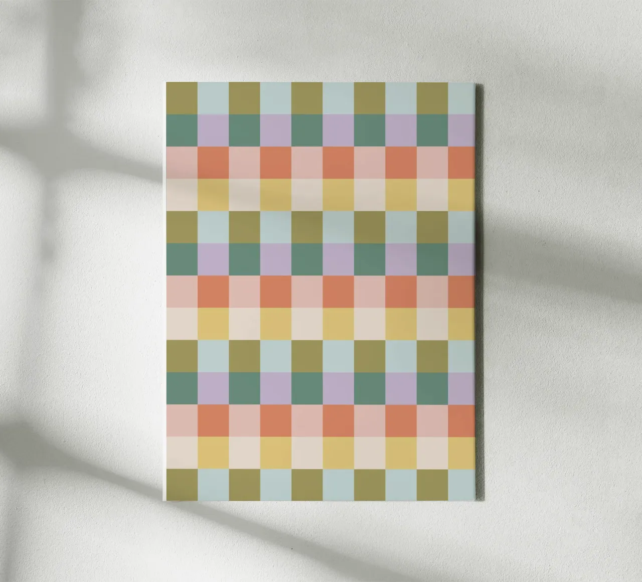 Multi-colored groovy checkered pattern canvas by Altruist Studio