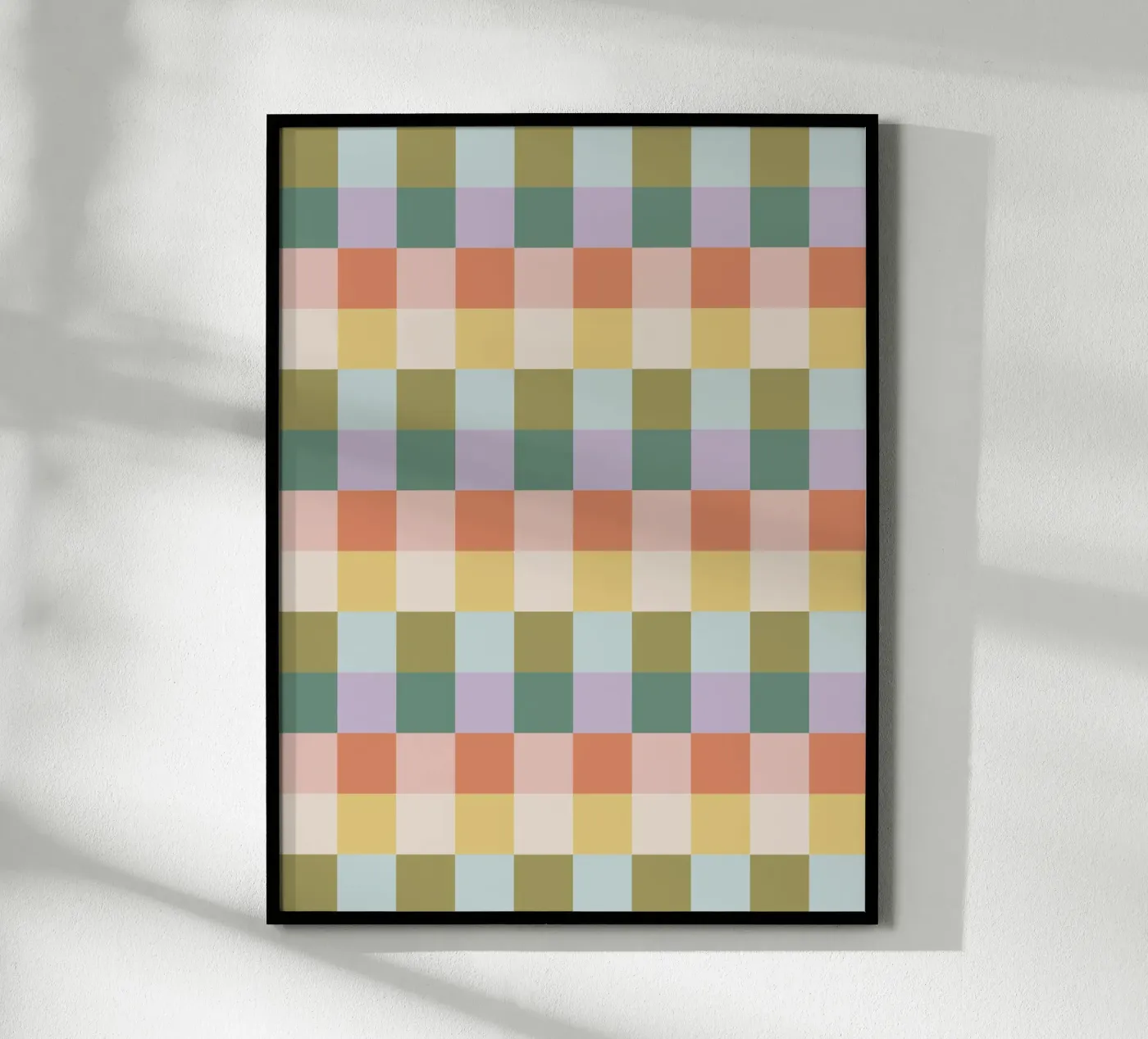 Multi-colored groovy checkered pattern poster by Altruist Studio