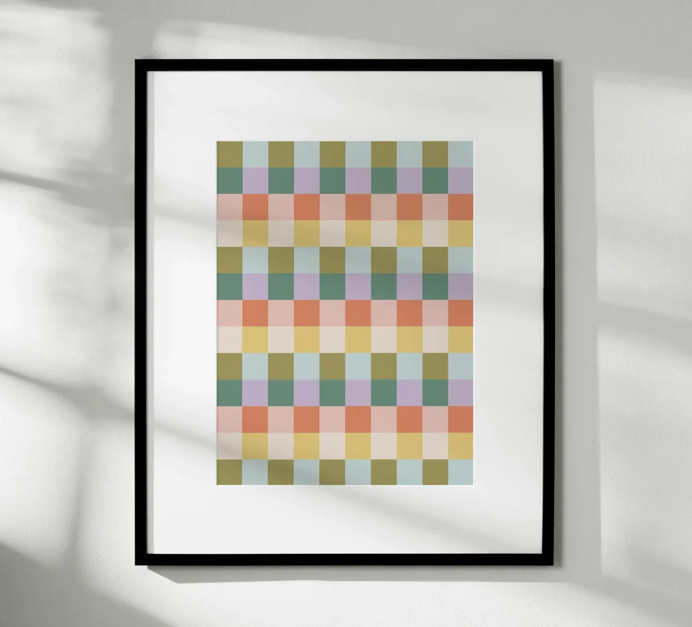 Multi-colored groovy checkered pattern poster by Altruist Studio
