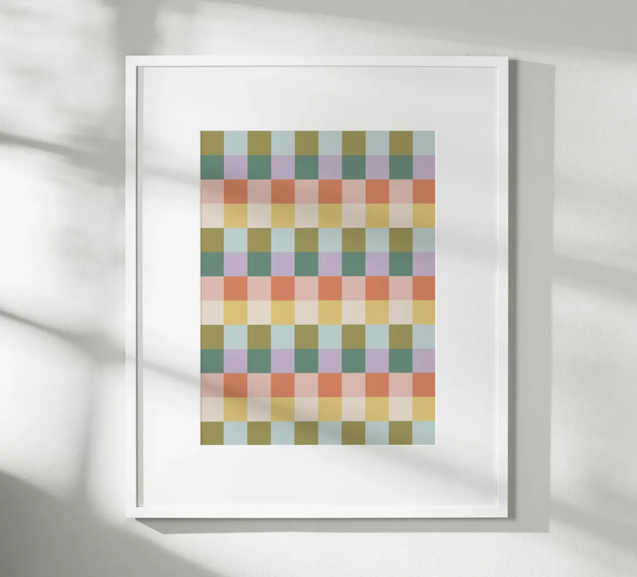 Multi-colored groovy checkered pattern hahnemühle by Altruist Studio