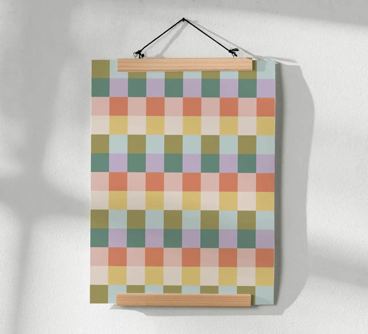 Multi-colored groovy checkered pattern hahnemühle by Altruist Studio