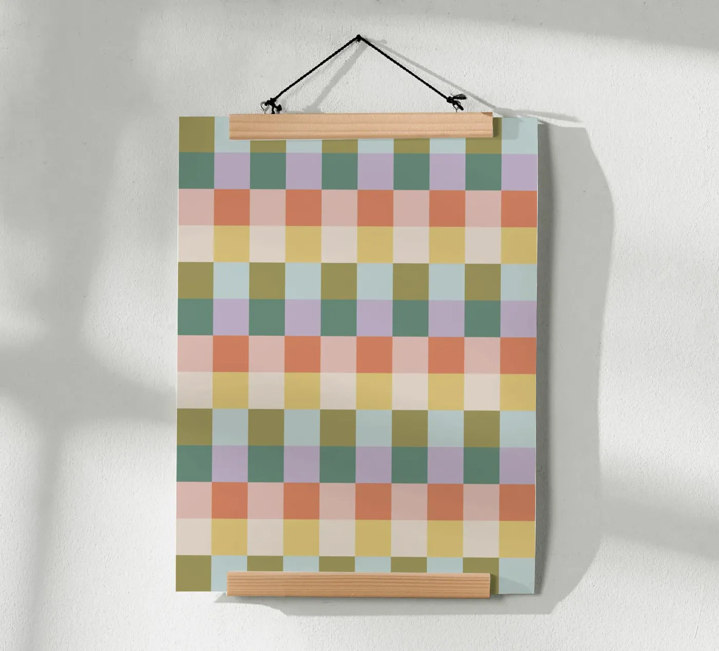 Multi-colored groovy checkered pattern poster by Altruist Studio