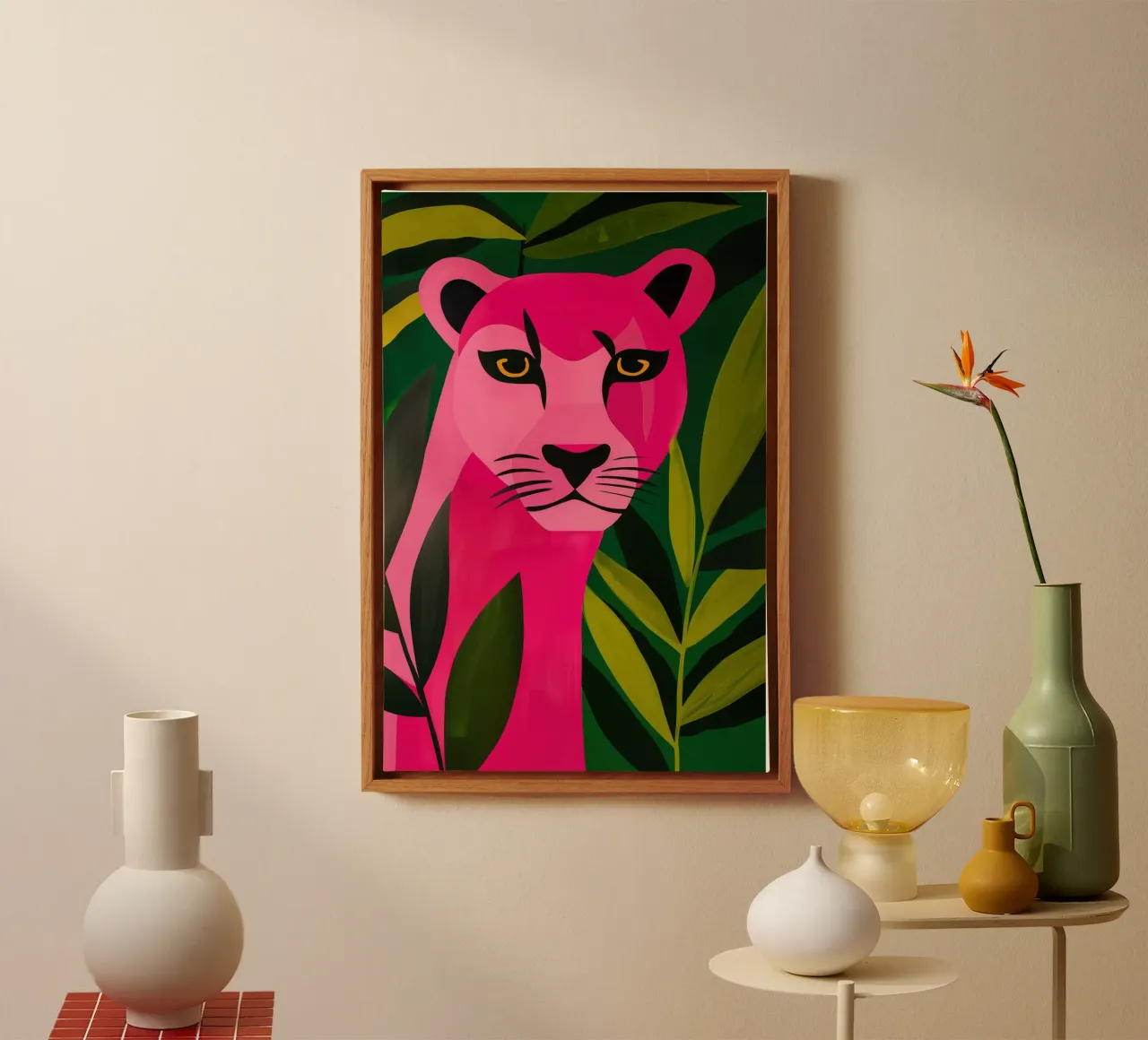 Pink Panther in the jungle canvas by Autofocus