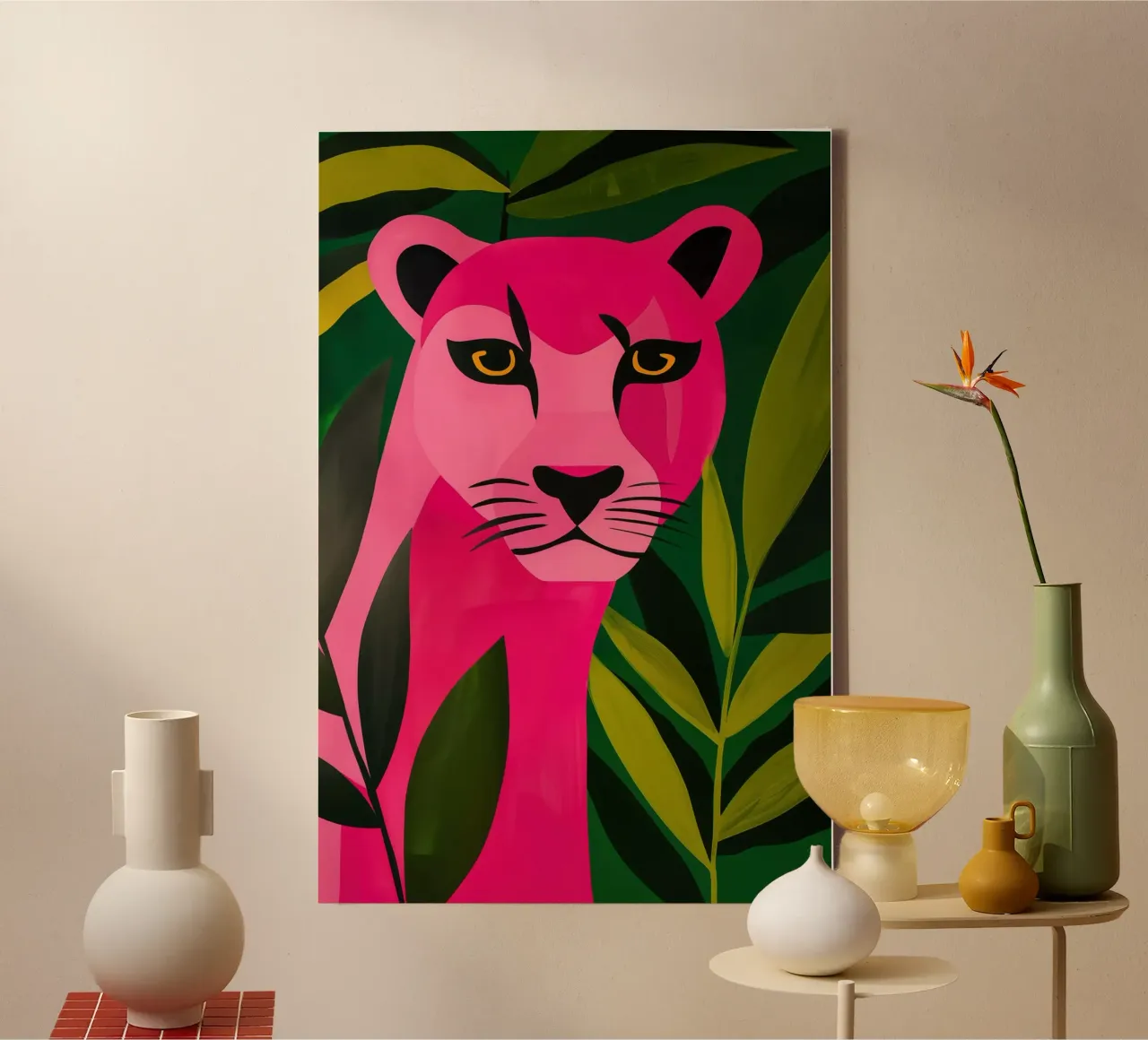 Pink Panther in the jungle canvas by Autofocus