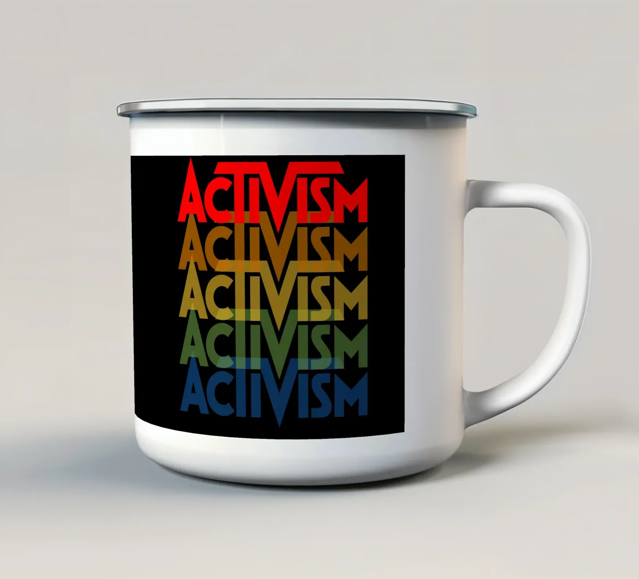 Activism Art tazza in smalto da Sanavlis Studios Company