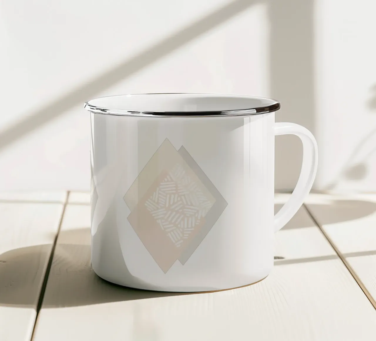 Colori geometrici muti II tazza in smalto da Orara Studio