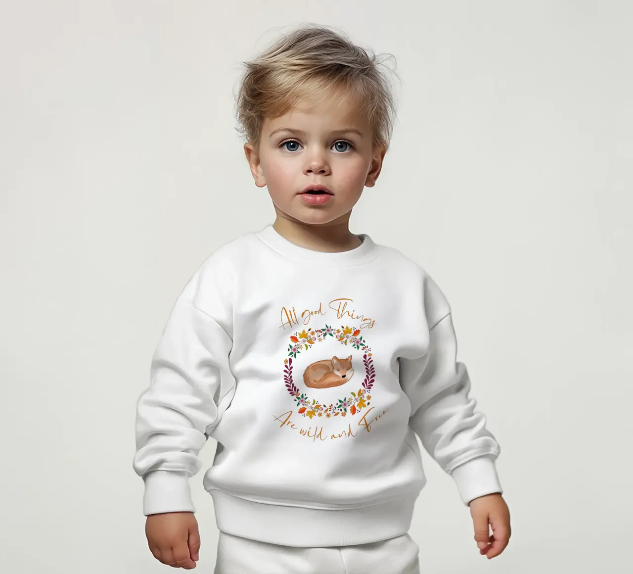 Fuchs mit Herbstkranz: Tutte le cose belle sono selvagge e libere felpa neonato da CalliLetters