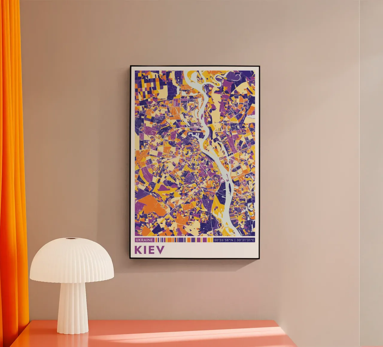 Poster Kiew plexiglass da CityMapPosters