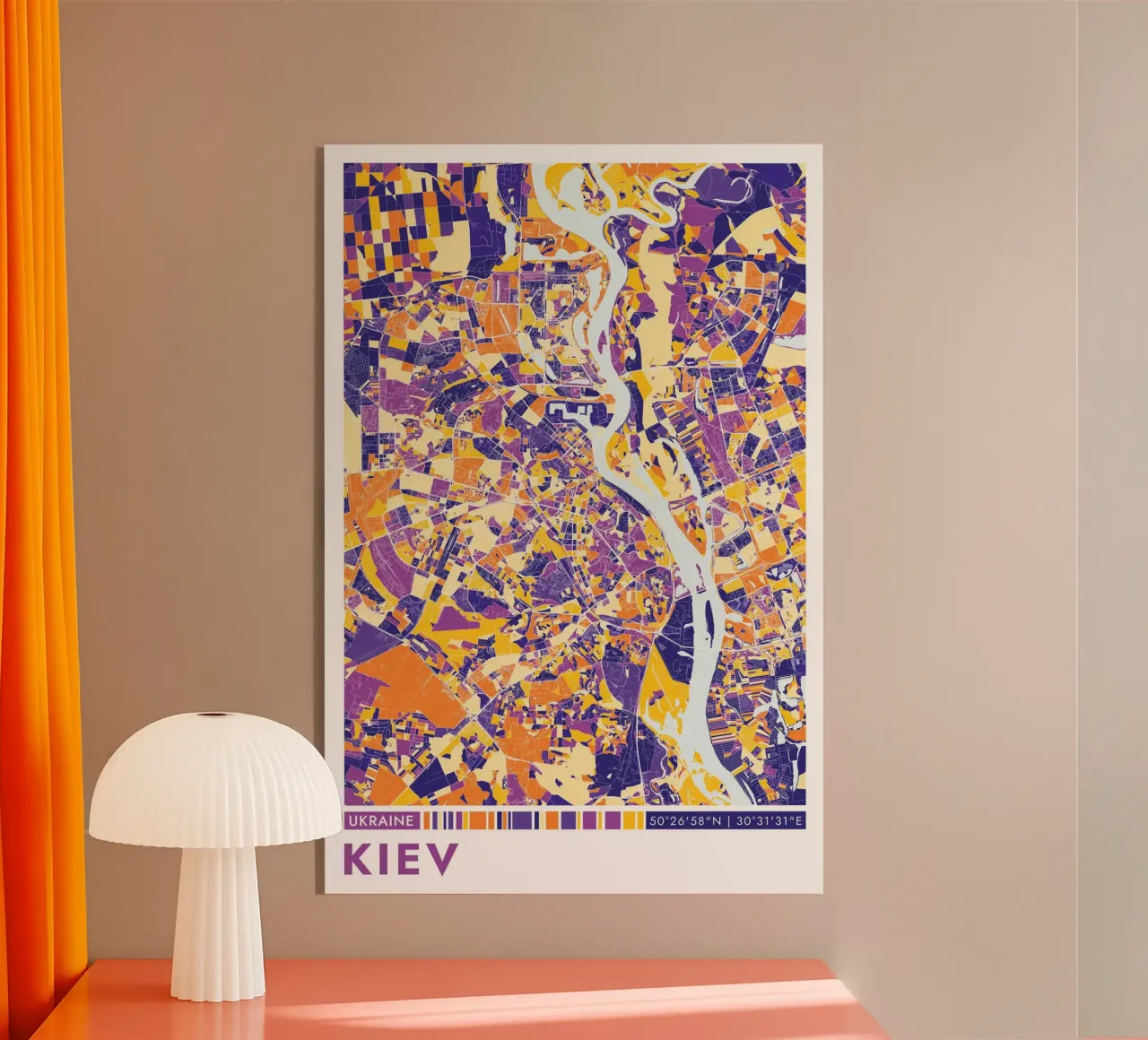 Poster Kiew plexiglass da CityMapPosters