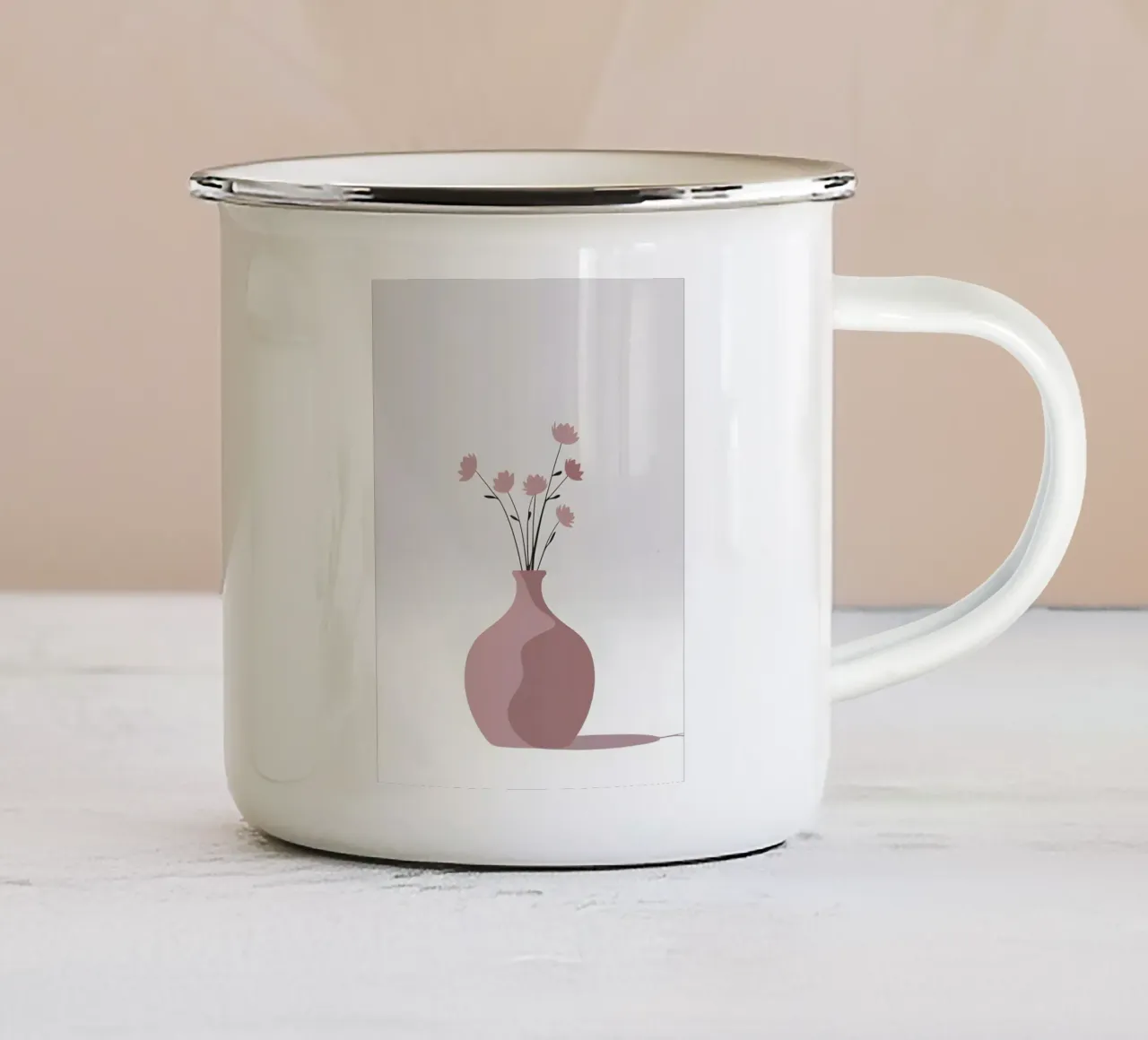 fiore vettoriale in vas tazza in smalto da botanical shop