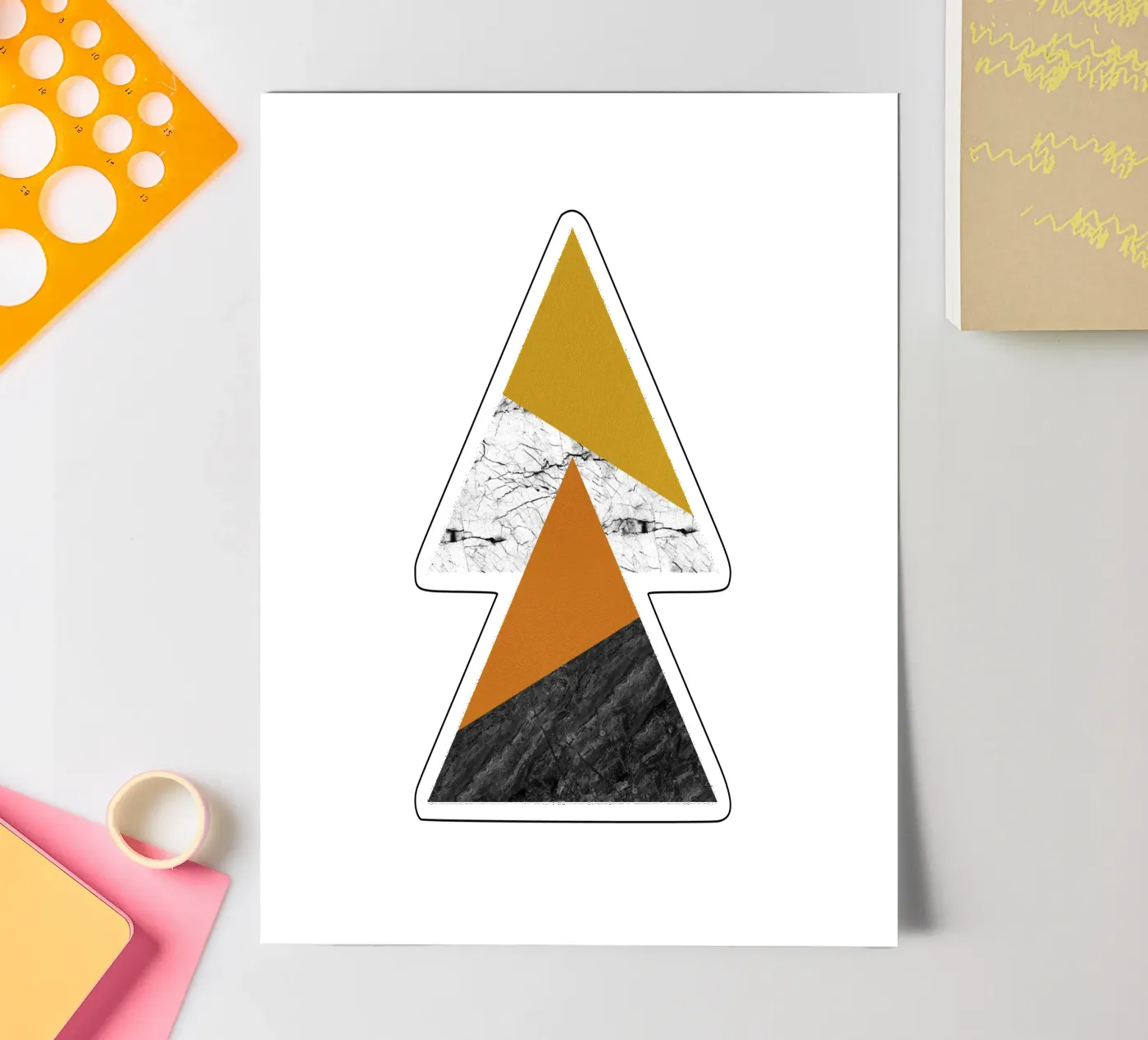 Geometric Triangles sticker sheet by Orara Studio