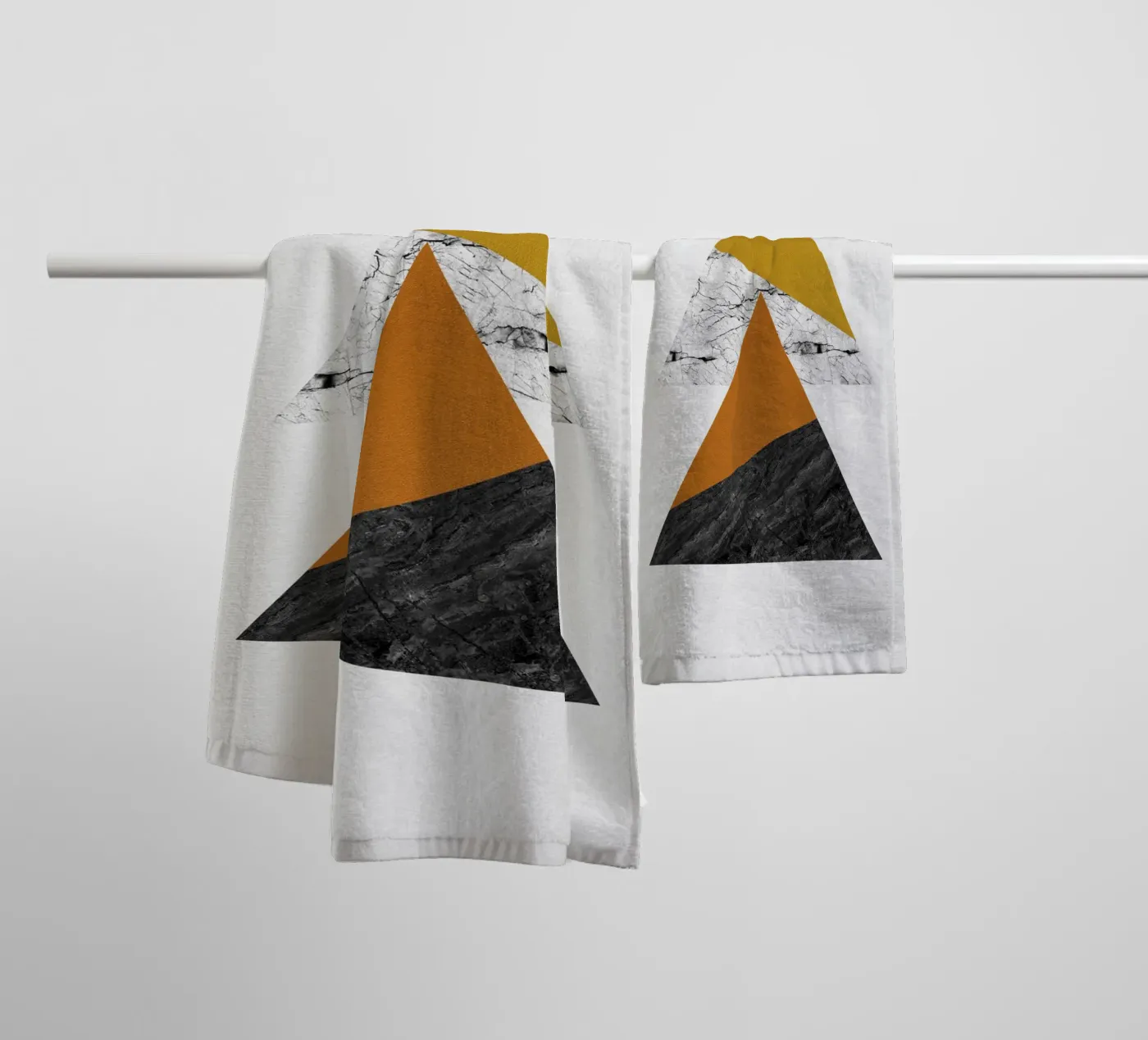 Geometric Triangles towel by Orara Studio