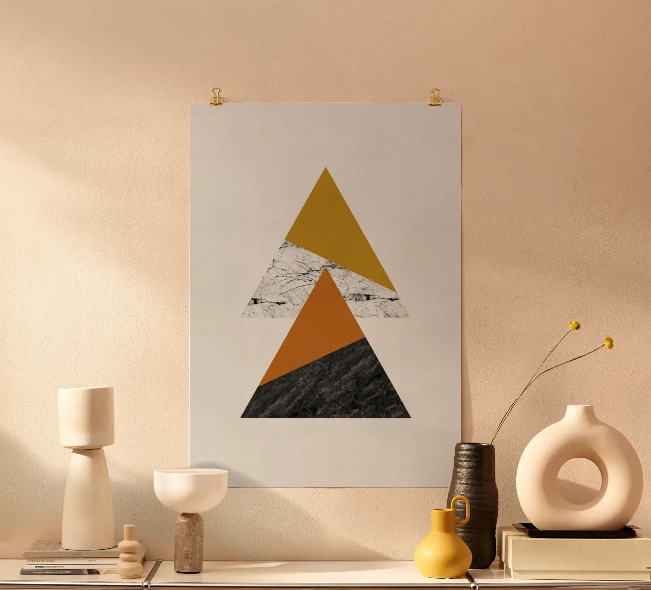 Geometric Triangles poster by Orara Studio