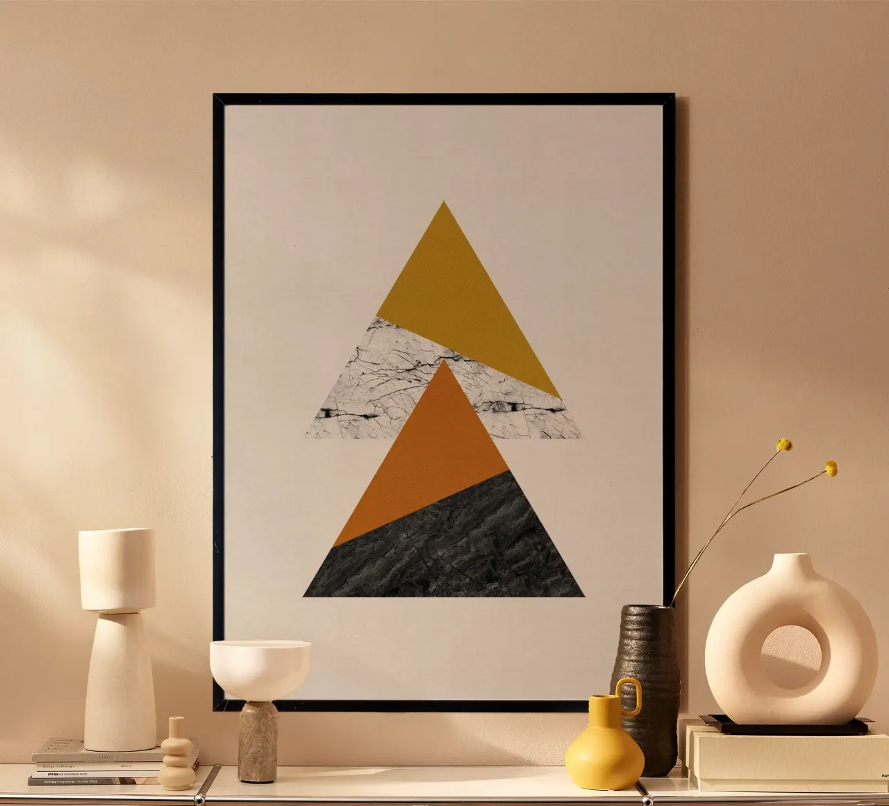 Geometric Triangles poster by Orara Studio