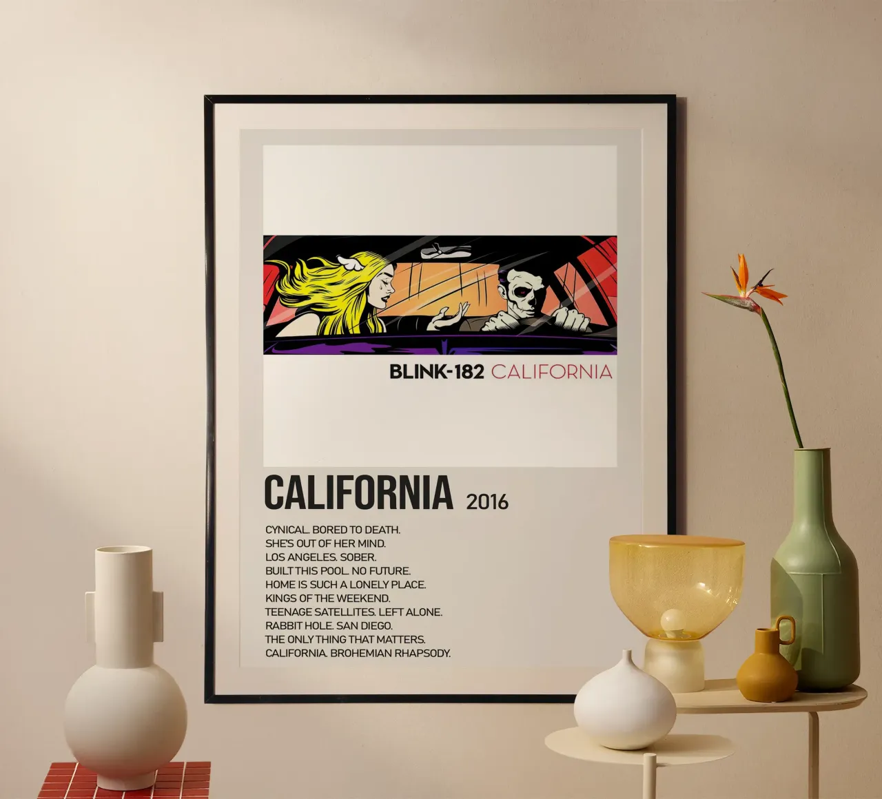 Blink 182 California Tracklists carta hahnemühle da Banda Neira