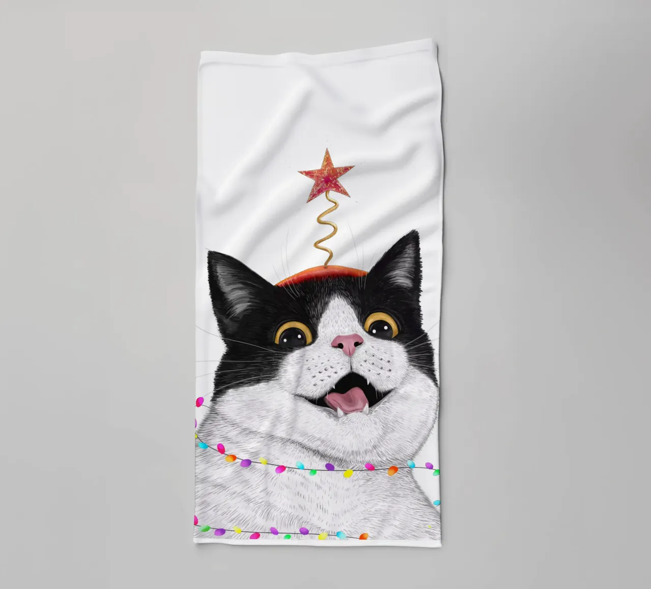 Christmas cat asciugamano da bagno da valeriyakorenkova