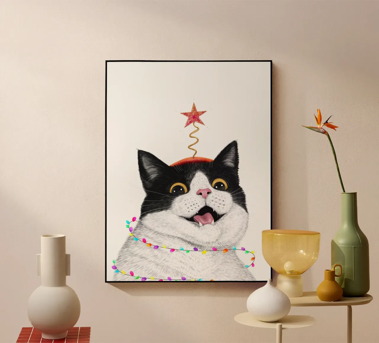 Christmas cat plexiglass da valeriyakorenkova