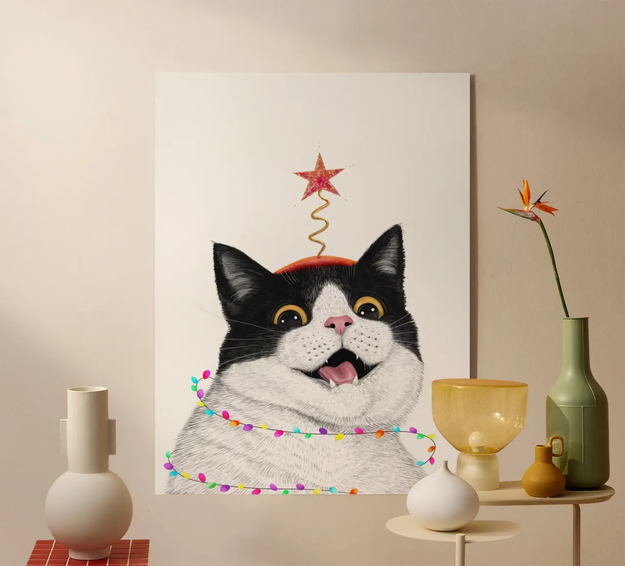 Christmas cat plexiglass da valeriyakorenkova