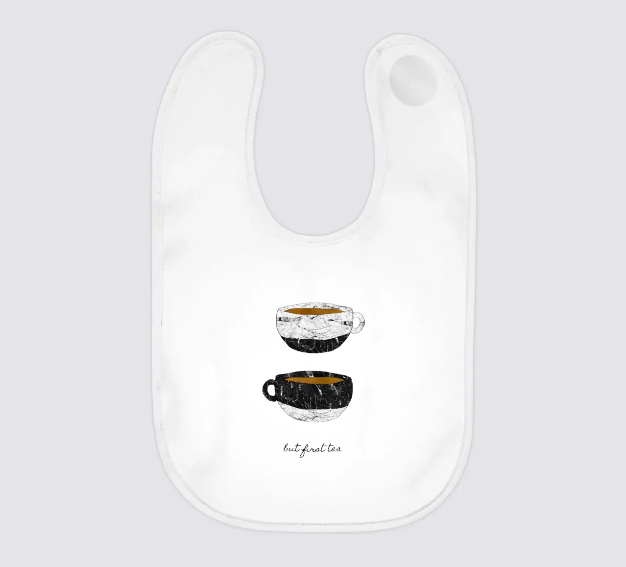 But First Tea baby bib by Orara Studio
