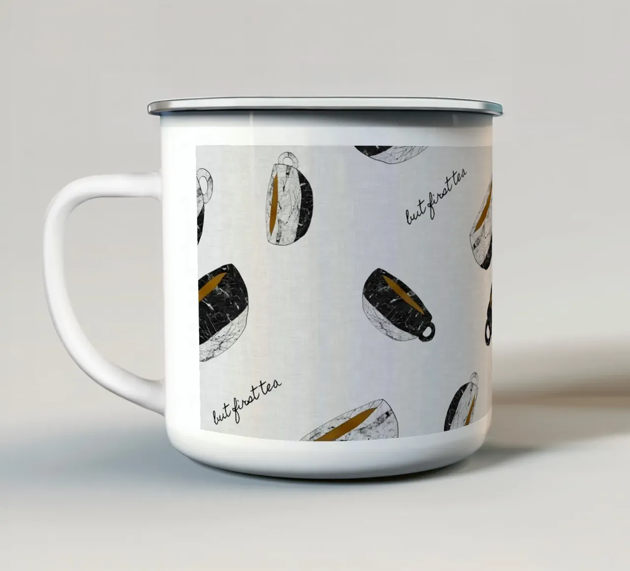 Ma prima il tè tazza in smalto da Orara Studio