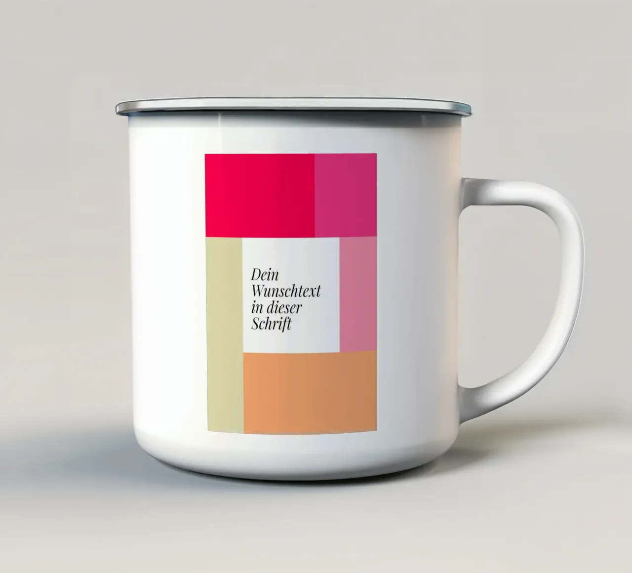 Wunschtext - geometrisch rot pink tazza in smalto da BAINAI BRICK