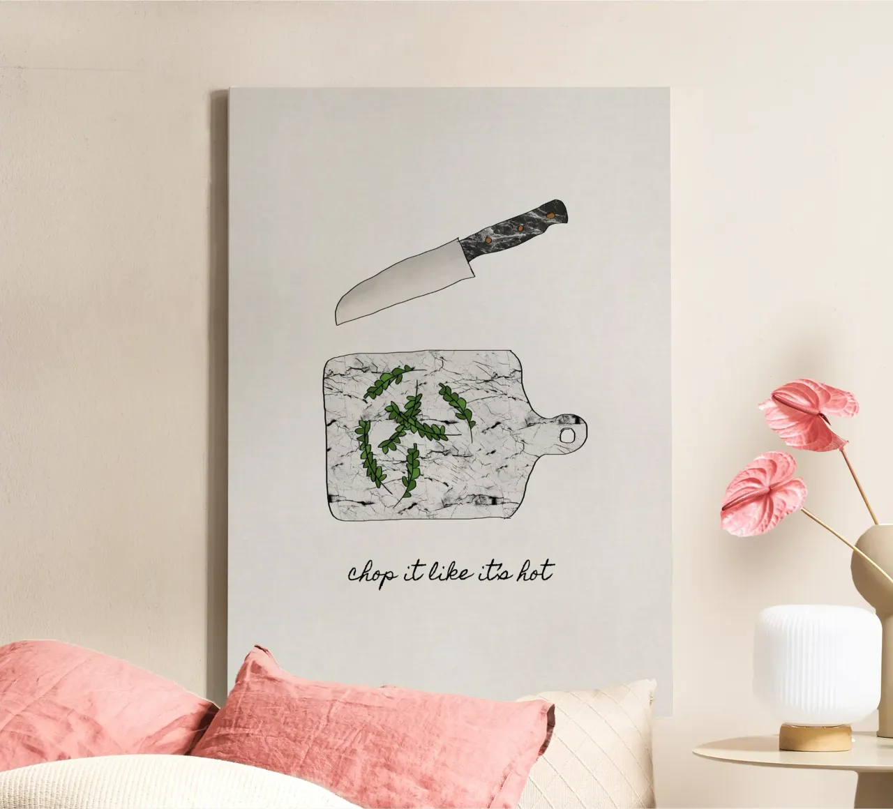 Hakken alsof het heet is canvas met Baklijst van Orara Studio