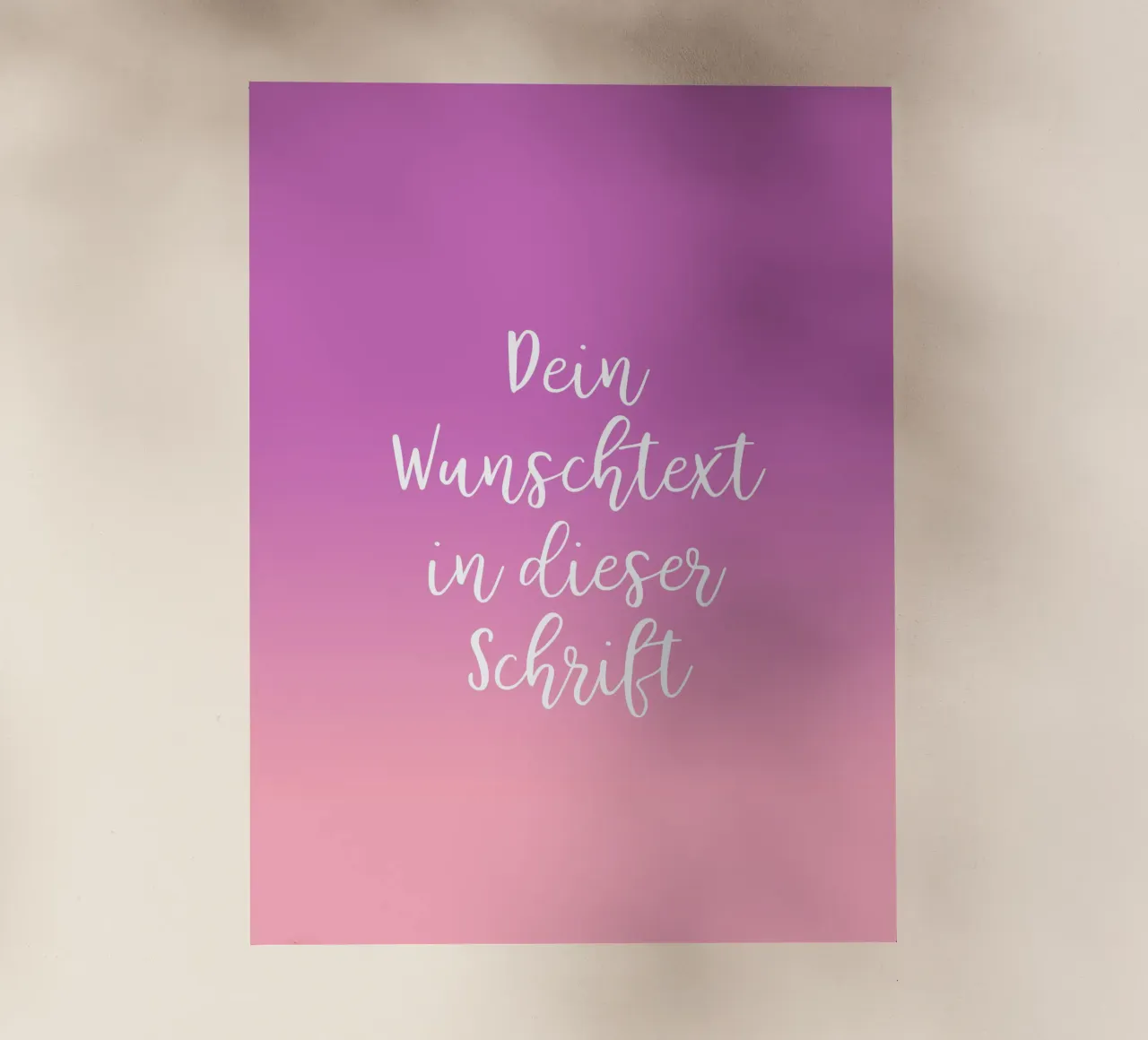 Wunschtext in Schreibschrift auf lila rosa gradient Backlit Folie von BAINAI BRICK