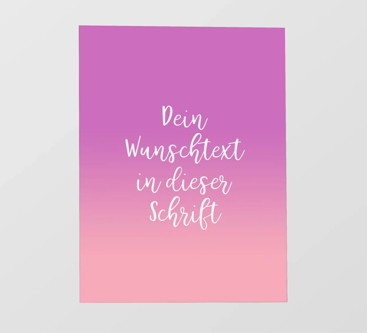 Wunschtext in Schreibschrift auf lila rosa gradient Backlit Folie von BAINAI BRICK