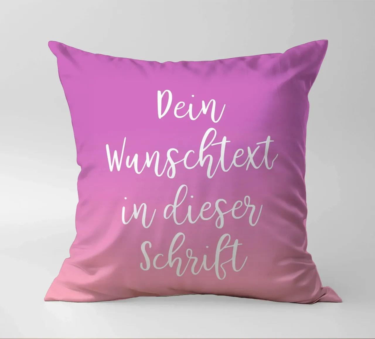 Wunschtext in Schreibschrift auf lila rosa gradient cuscino da BAINAI BRICK