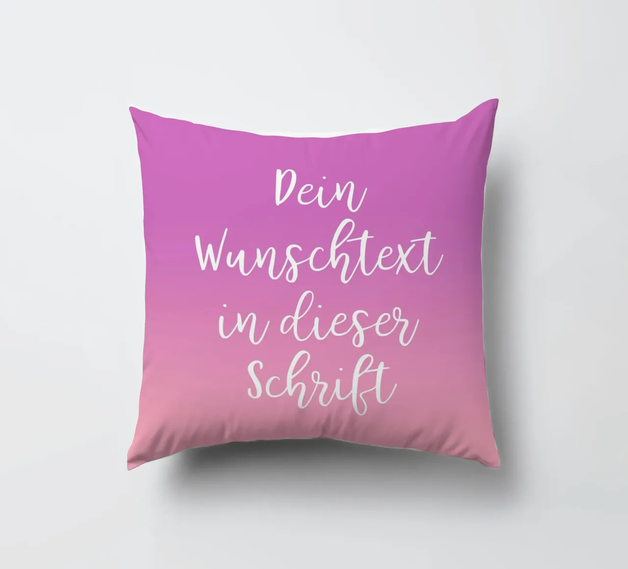 Wunschtext in Schreibschrift auf lila rosa gradient cuscino da BAINAI BRICK