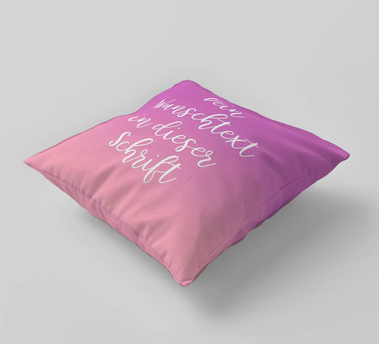 Wunschtext in Schreibschrift auf lila rosa gradient cuscino da BAINAI BRICK