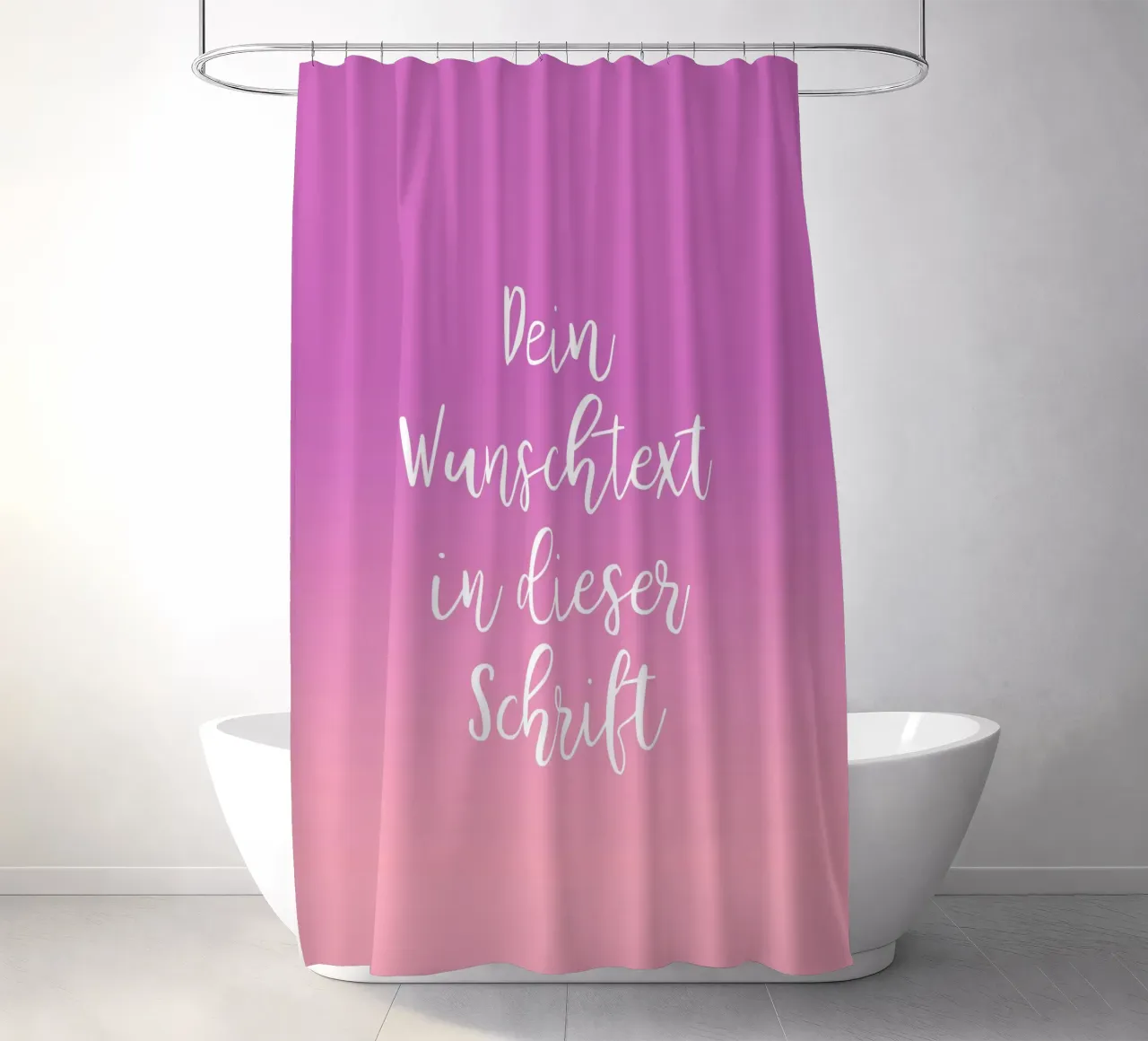 Wunschtext in Schreibschrift auf lila rosa gradient tenda da doccia da BAINAI BRICK