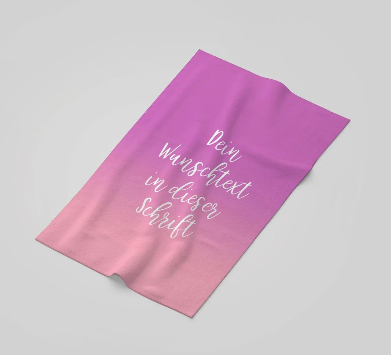 Wunschtext in Schreibschrift auf lila rosa gradient telo mare da BAINAI BRICK