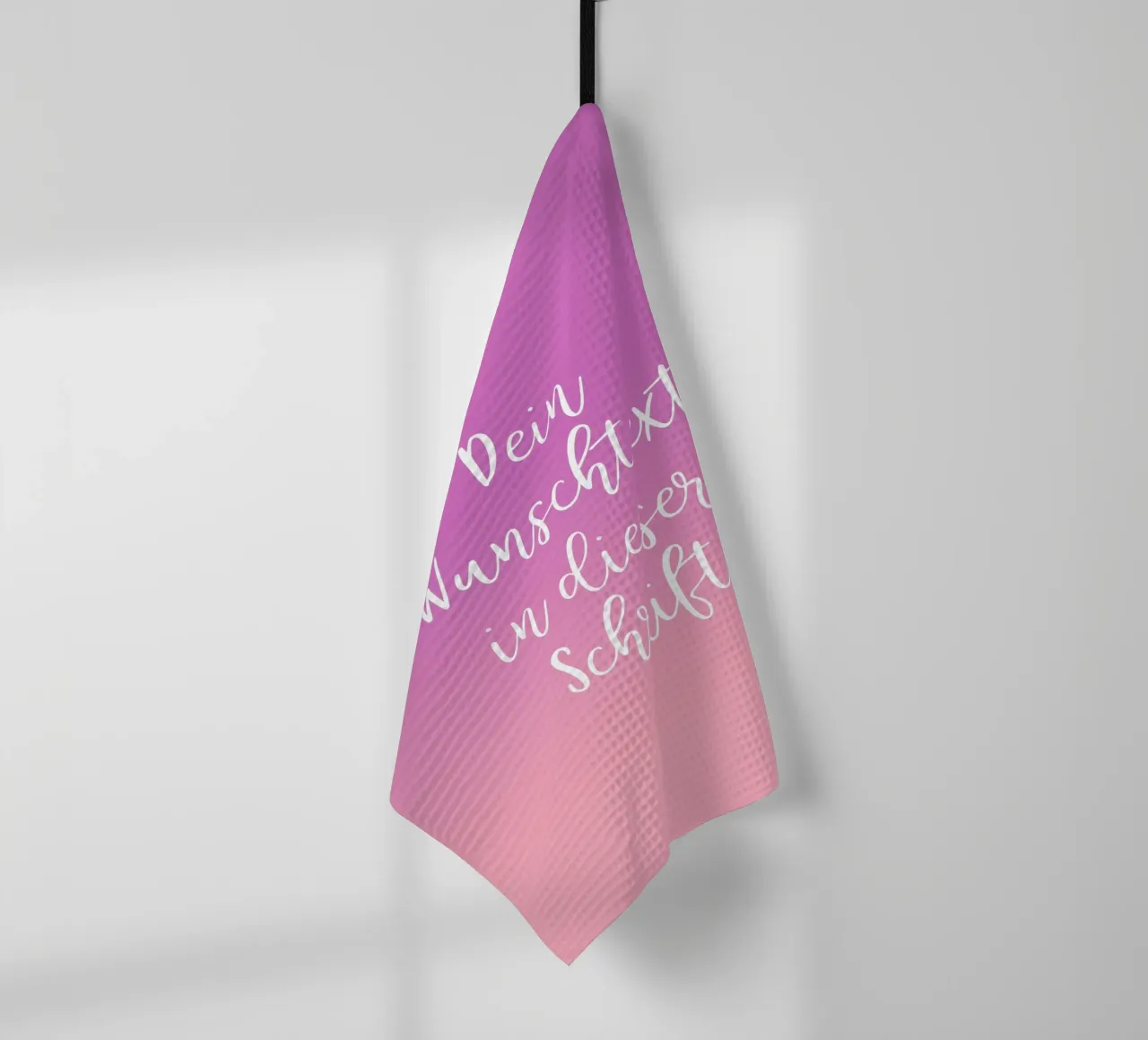 Wunschtext in Schreibschrift auf lila rosa gradient canovaccio da cucina da BAINAI BRICK