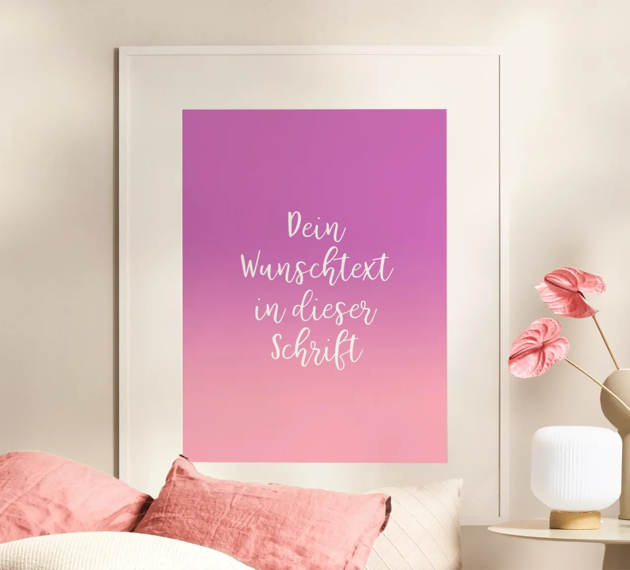 Wunschtext in Schreibschrift auf lila rosa gradient poster da BAINAI BRICK
