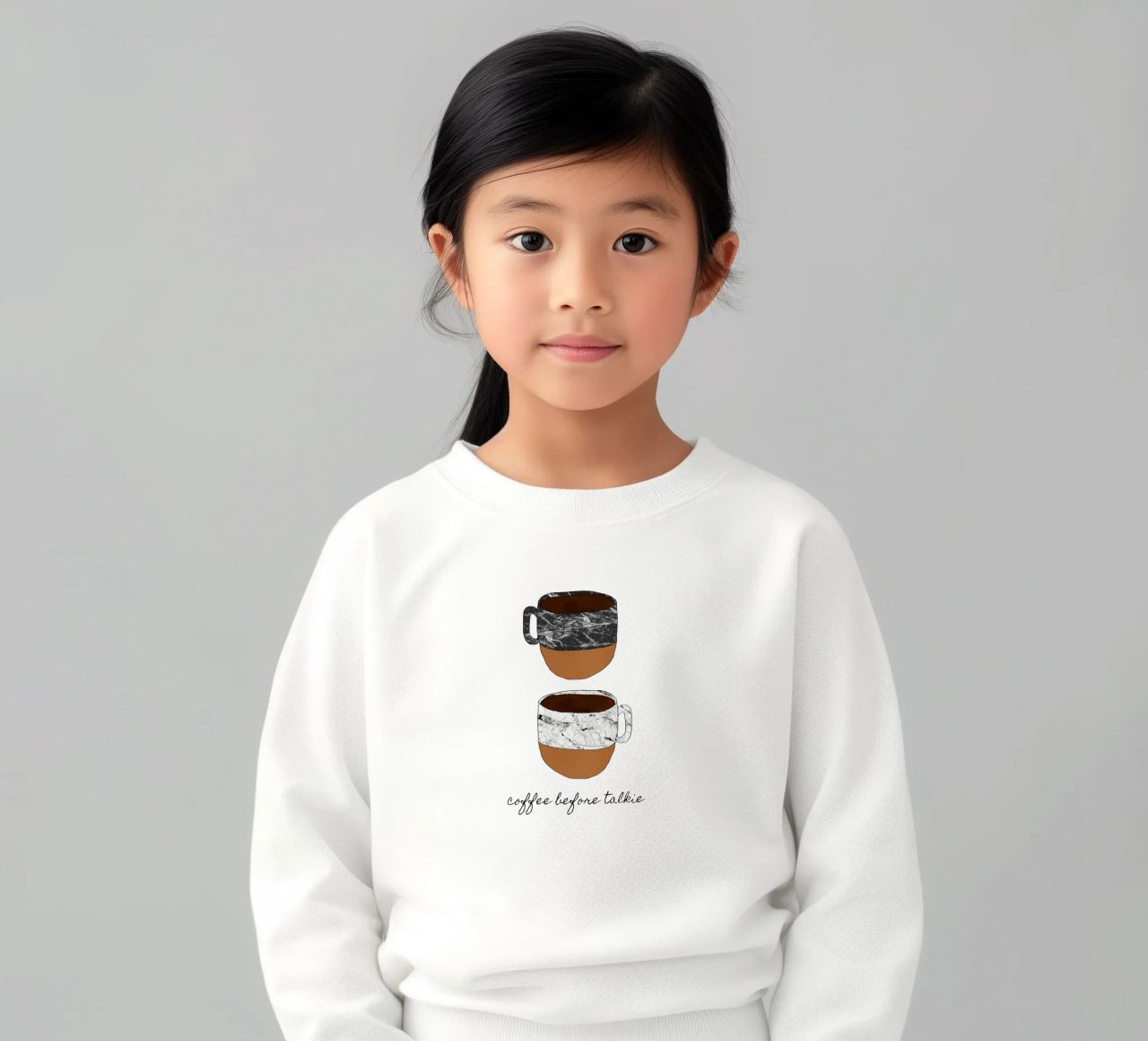 Caffè prima di parlare felpa bambino da Orara Studio