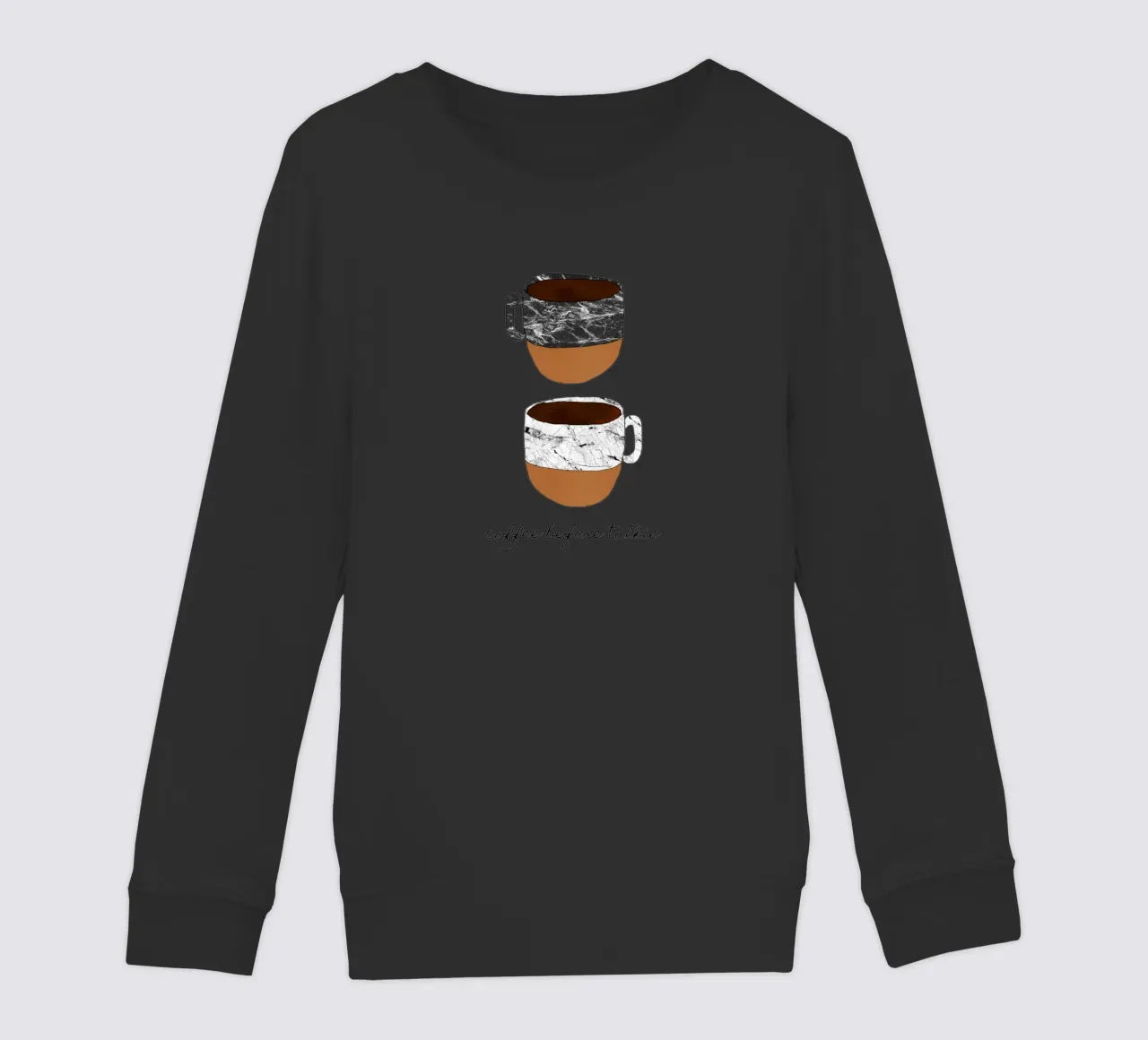 Caffè prima di parlare felpa bambino da Orara Studio