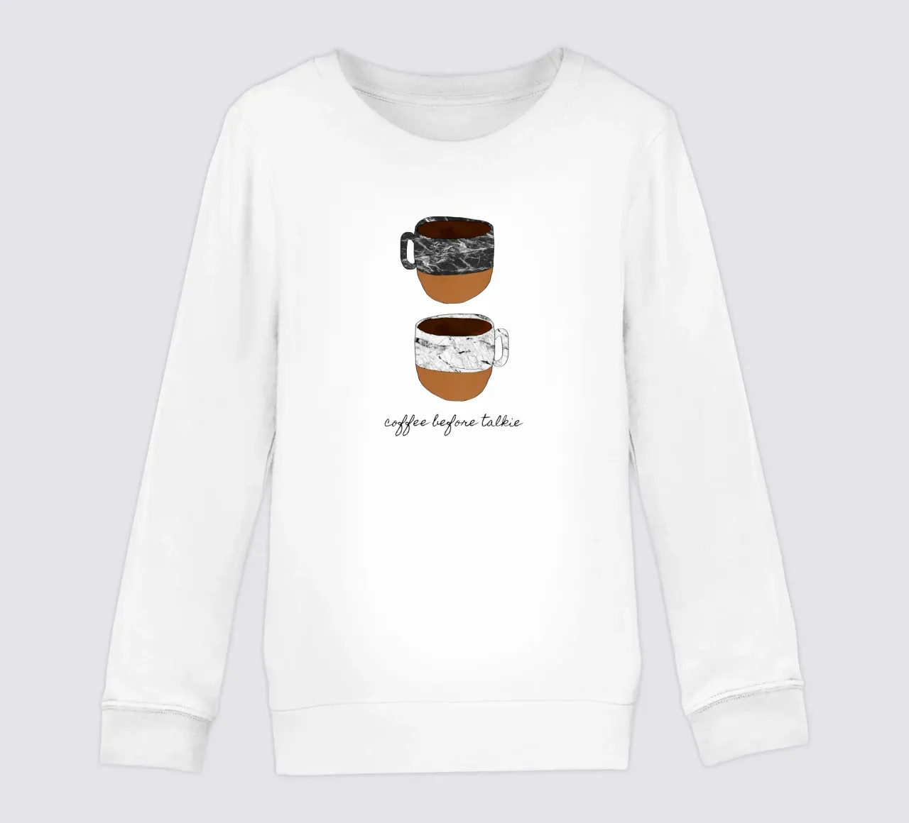 Caffè prima di parlare felpa bambino da Orara Studio