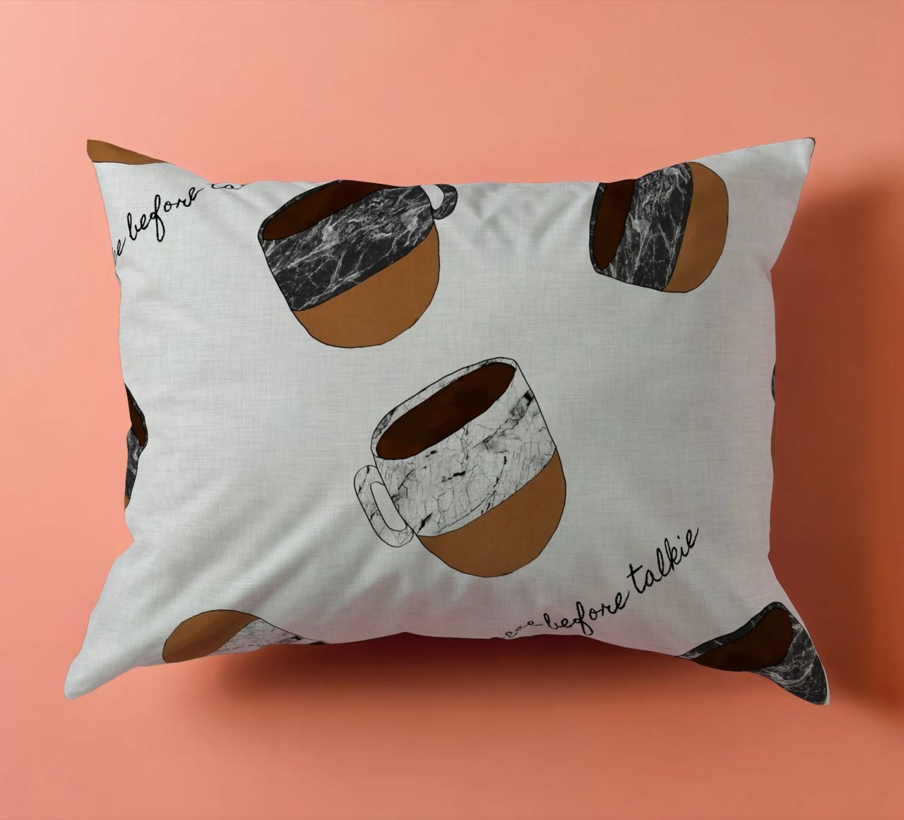 Caffè prima di parlare cuscino da Orara Studio