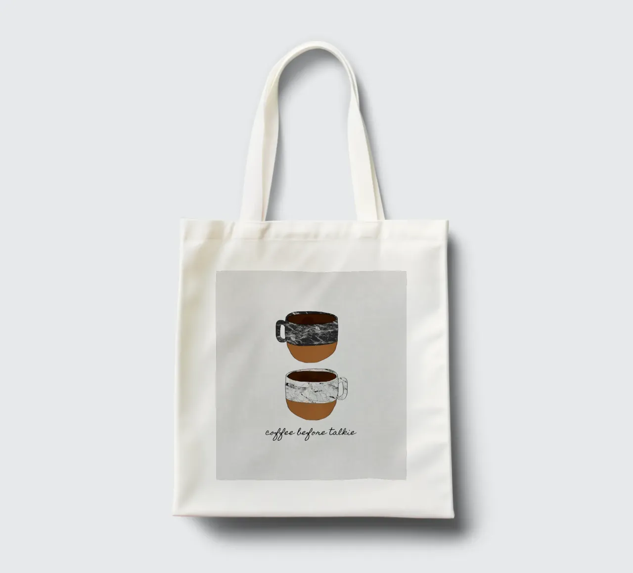 Caffè prima di parlare borsa in juta da Orara Studio