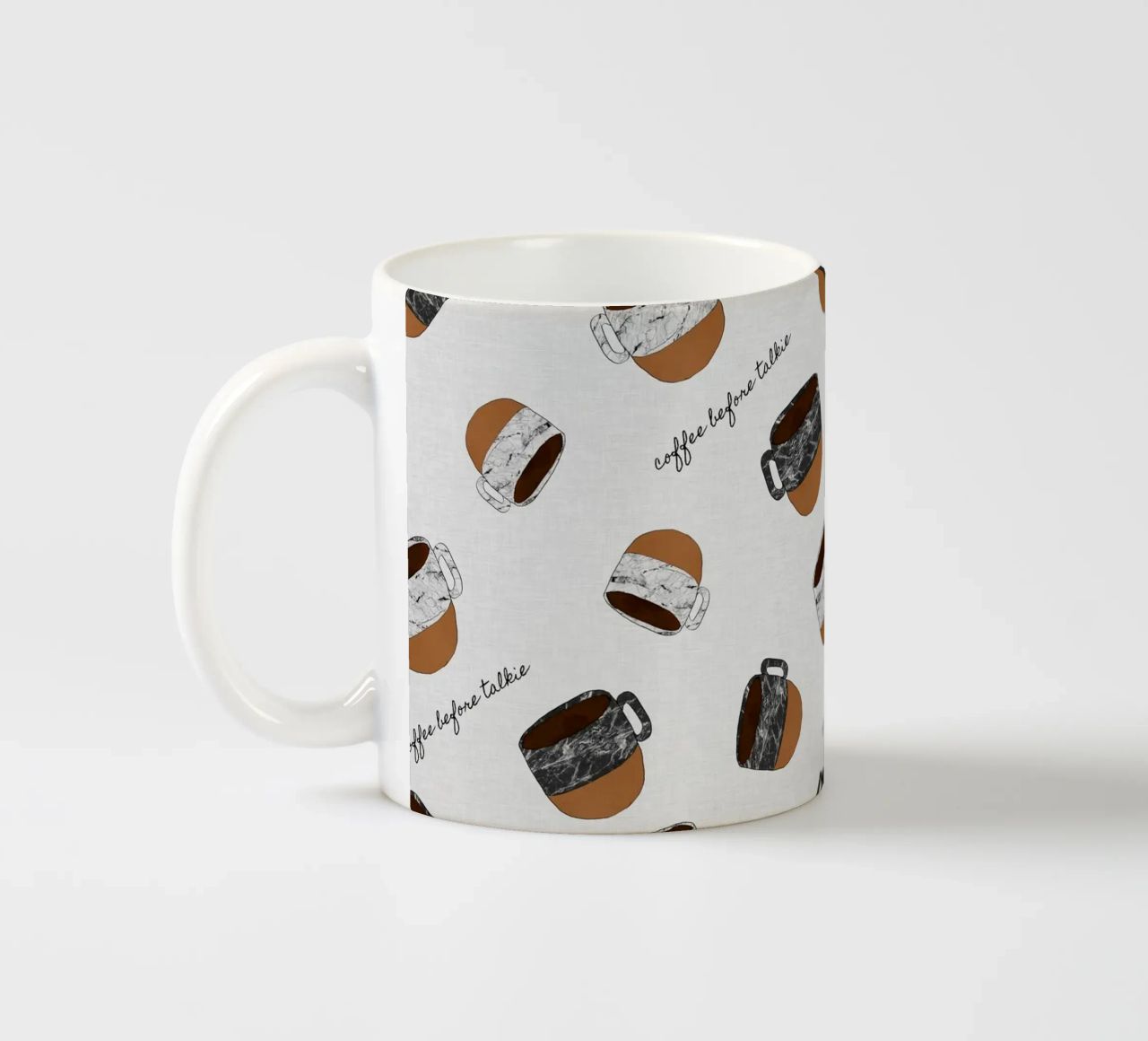 Caffè prima di parlare tazza in ceramica da Orara Studio