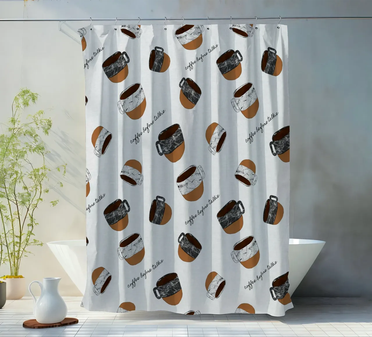 Caffè prima di parlare tenda da doccia da Orara Studio