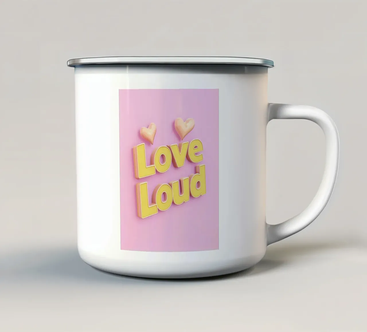 Amore forte con il cuore tazza in smalto da Carina Pop & Pastell