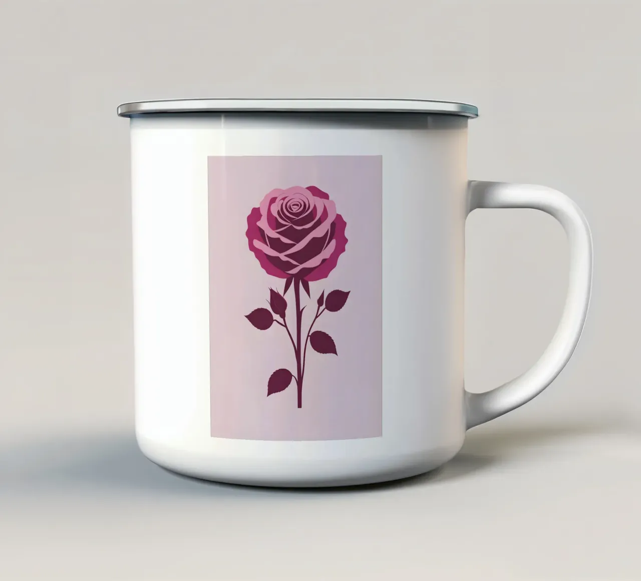 rosa rossa tazza in smalto da botanical shop