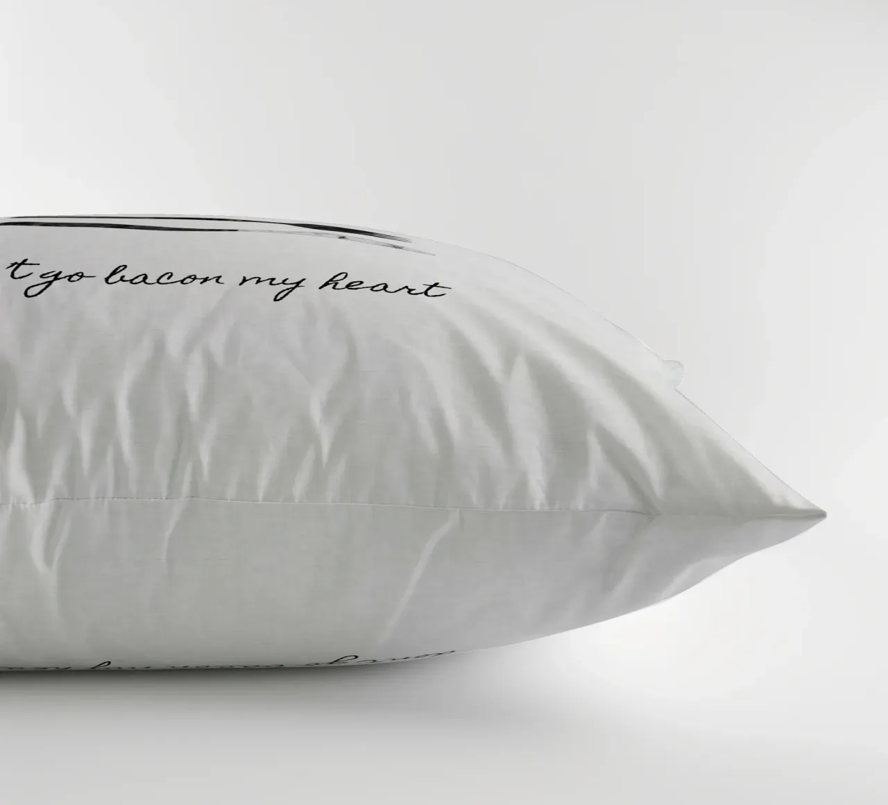Don't Go Bacon My Heart decorative cushion by Orara Studio